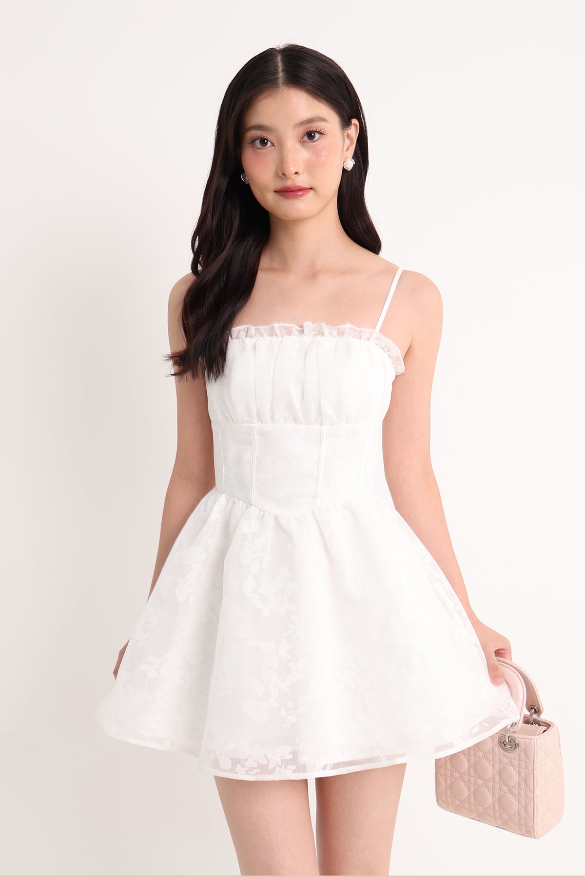 DRISELLA PADDED CORSET DRESS IN WHITE
