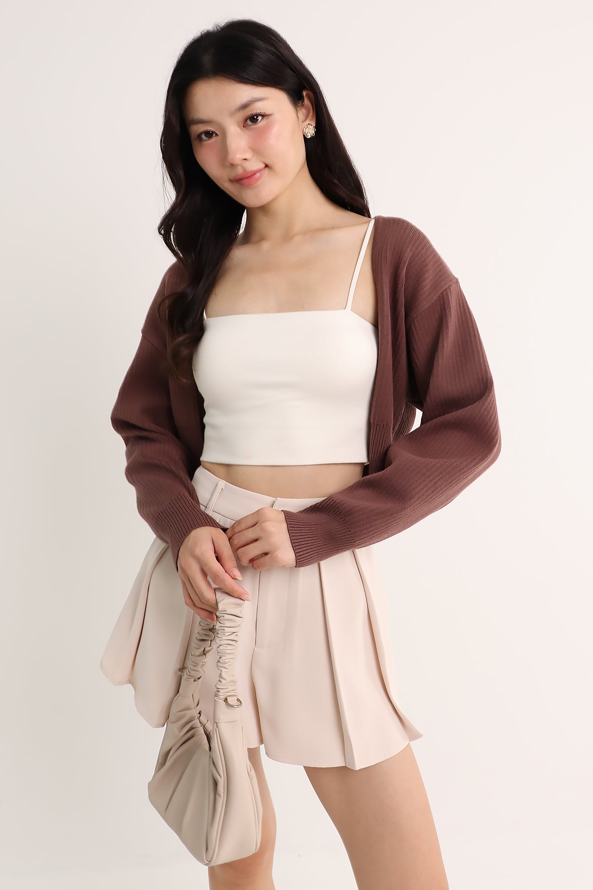 SARINA BATWING KNIT CARDIGAN IN COFFEE | NEONMELLO