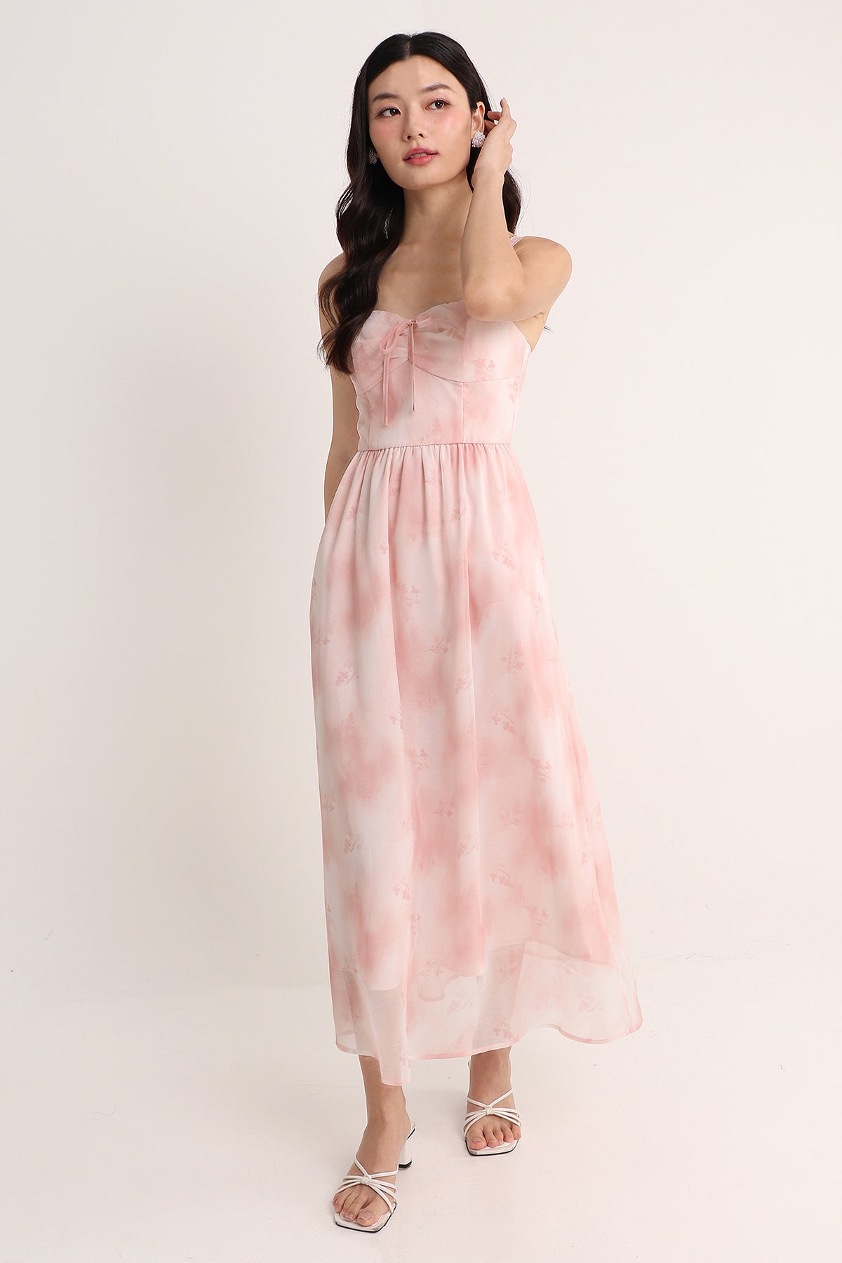 SPRINGTIME LACE TRIM FLORAL MAXI IN PINK | NEONMELLO