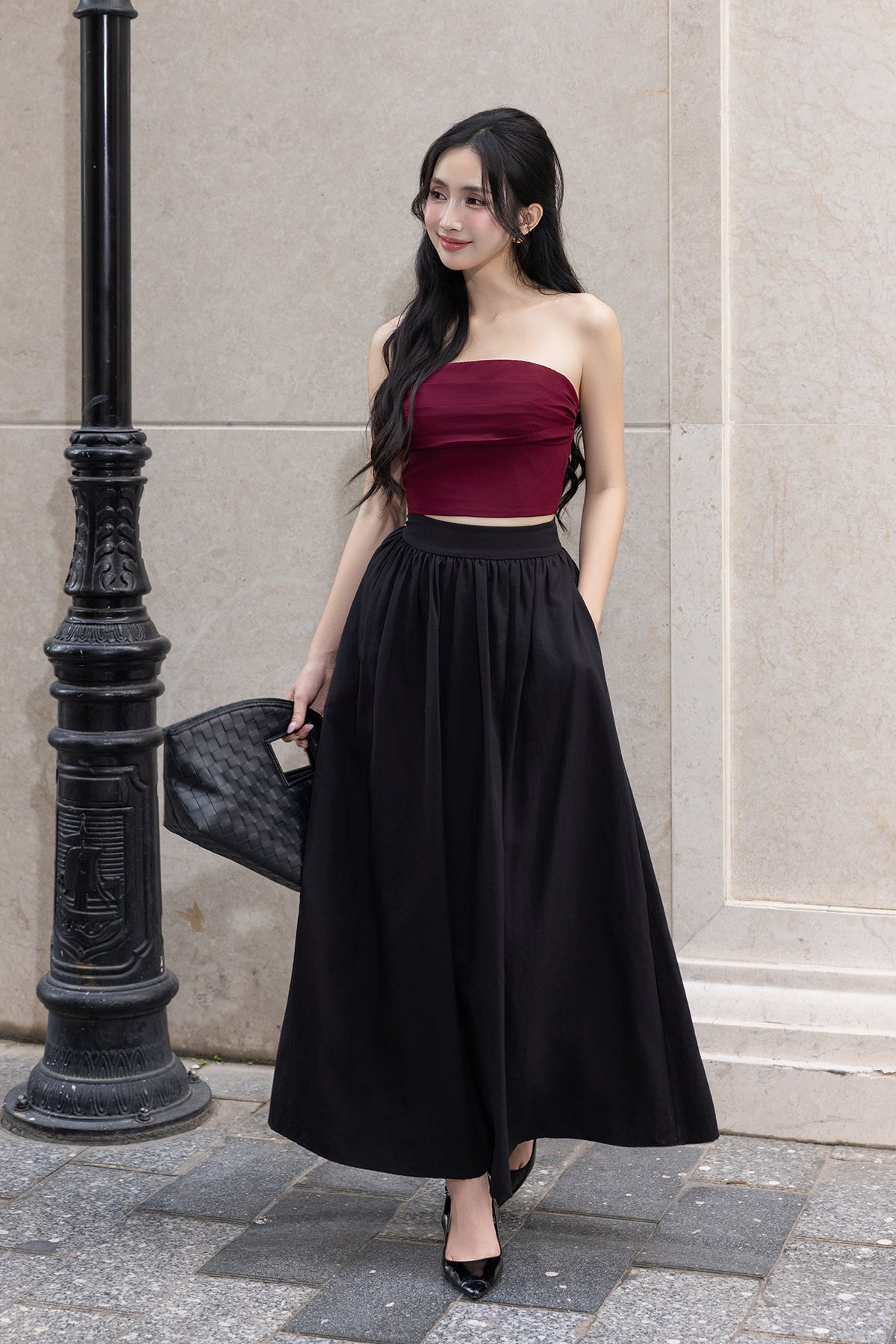 GENEVA MAXI SKIRT IN BLACK | NEONMELLO