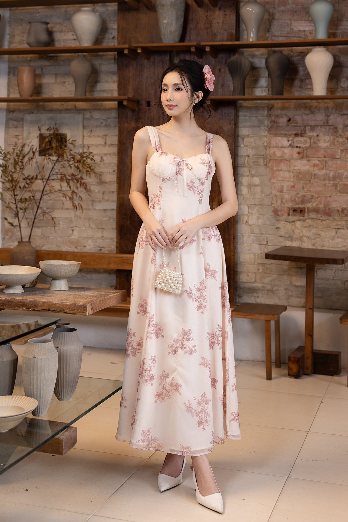 PETAL POISE FLORAL MAXI IN PINK | NEONMELLO