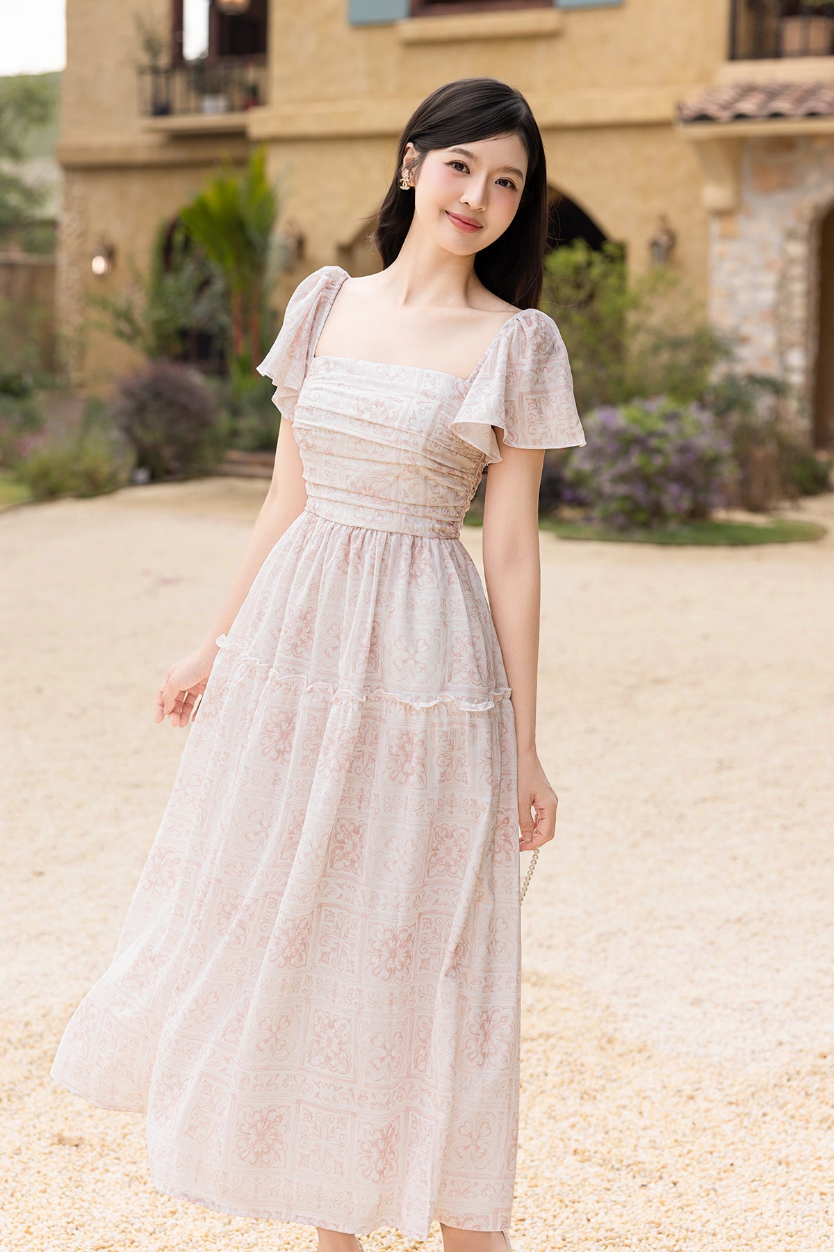 DOLCEA RUCHED MAXI DRESS IN PINK | NEONMELLO