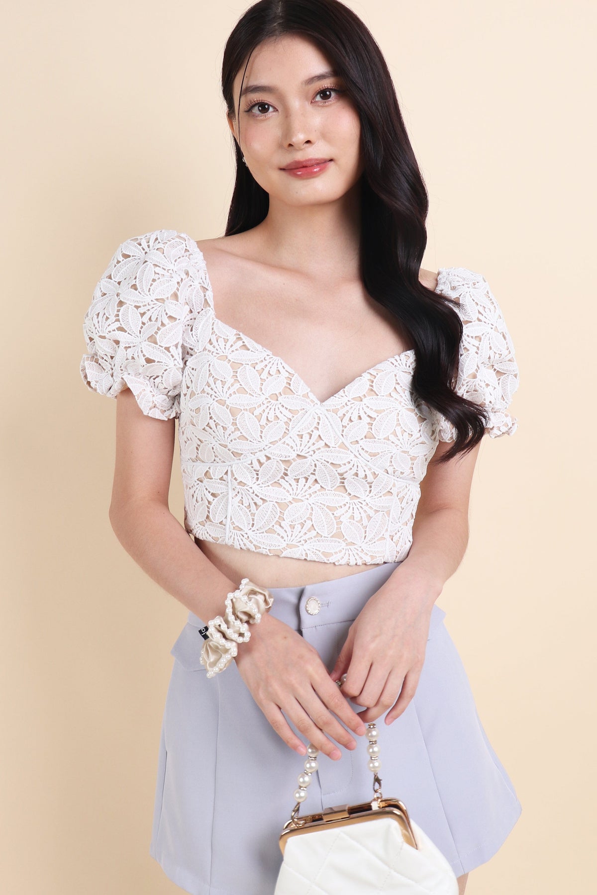 Deina Crochet Sleeve Top