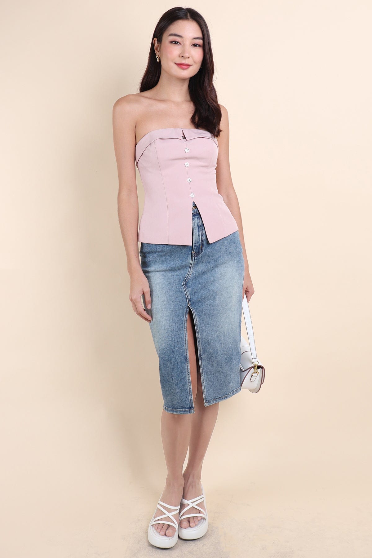 BAILEY FLAP TUBE TOP IN PINK | NEONMELLO