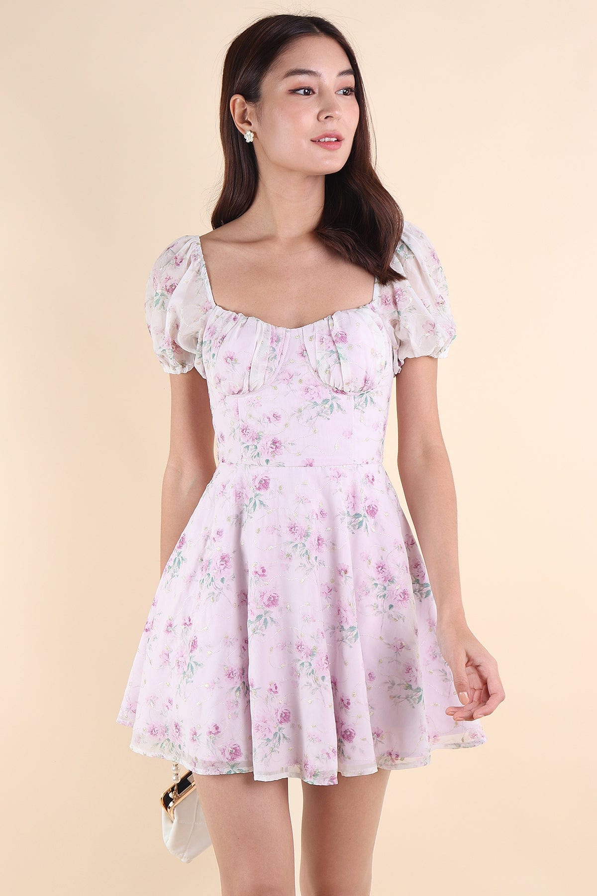Purple embroidered - Pure Cotton 3-Piece Dress Set – Medium to 2XL