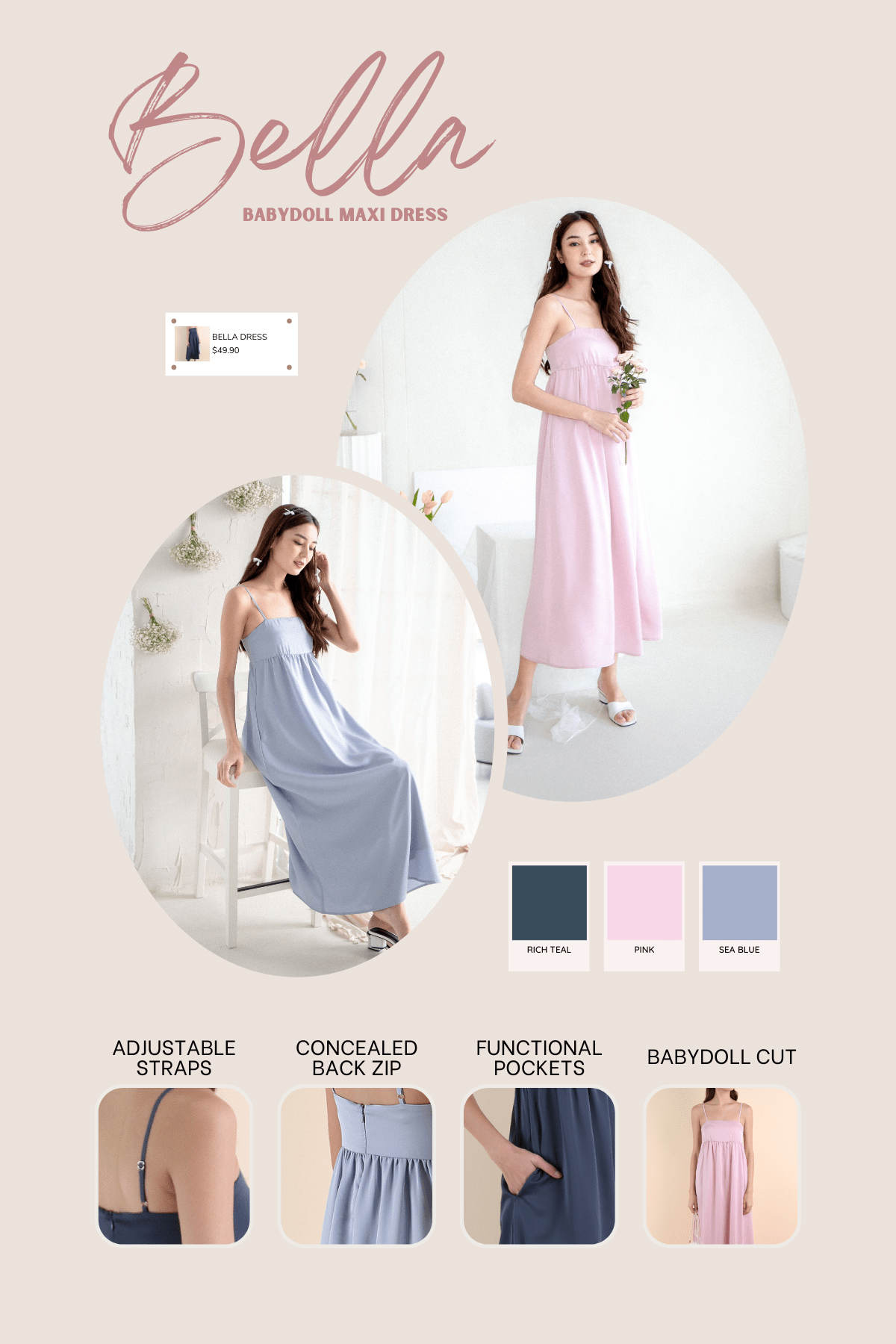 BELLA DRESS IN BABY BLUE