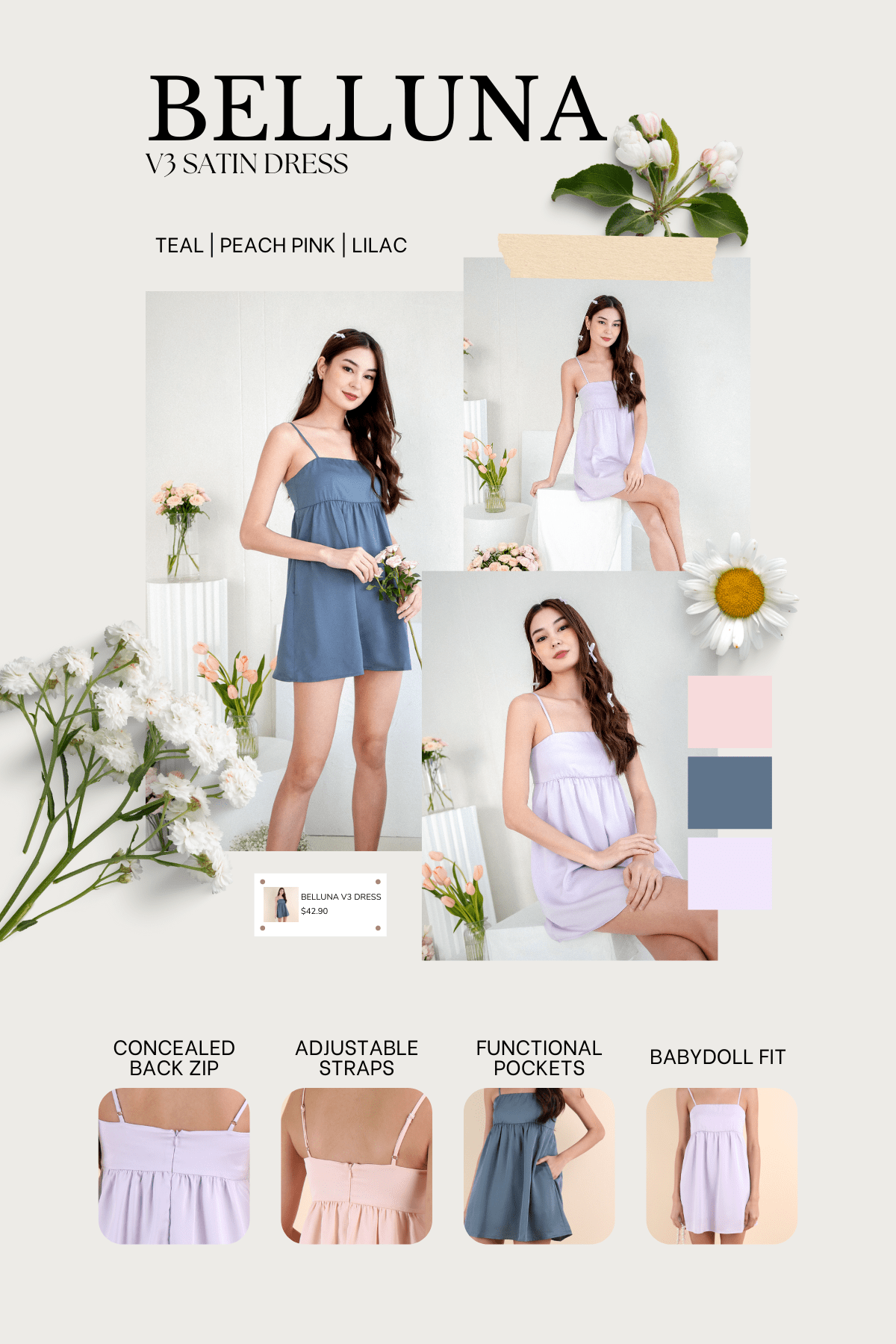 Petalora Linen Dress  (B1G1)