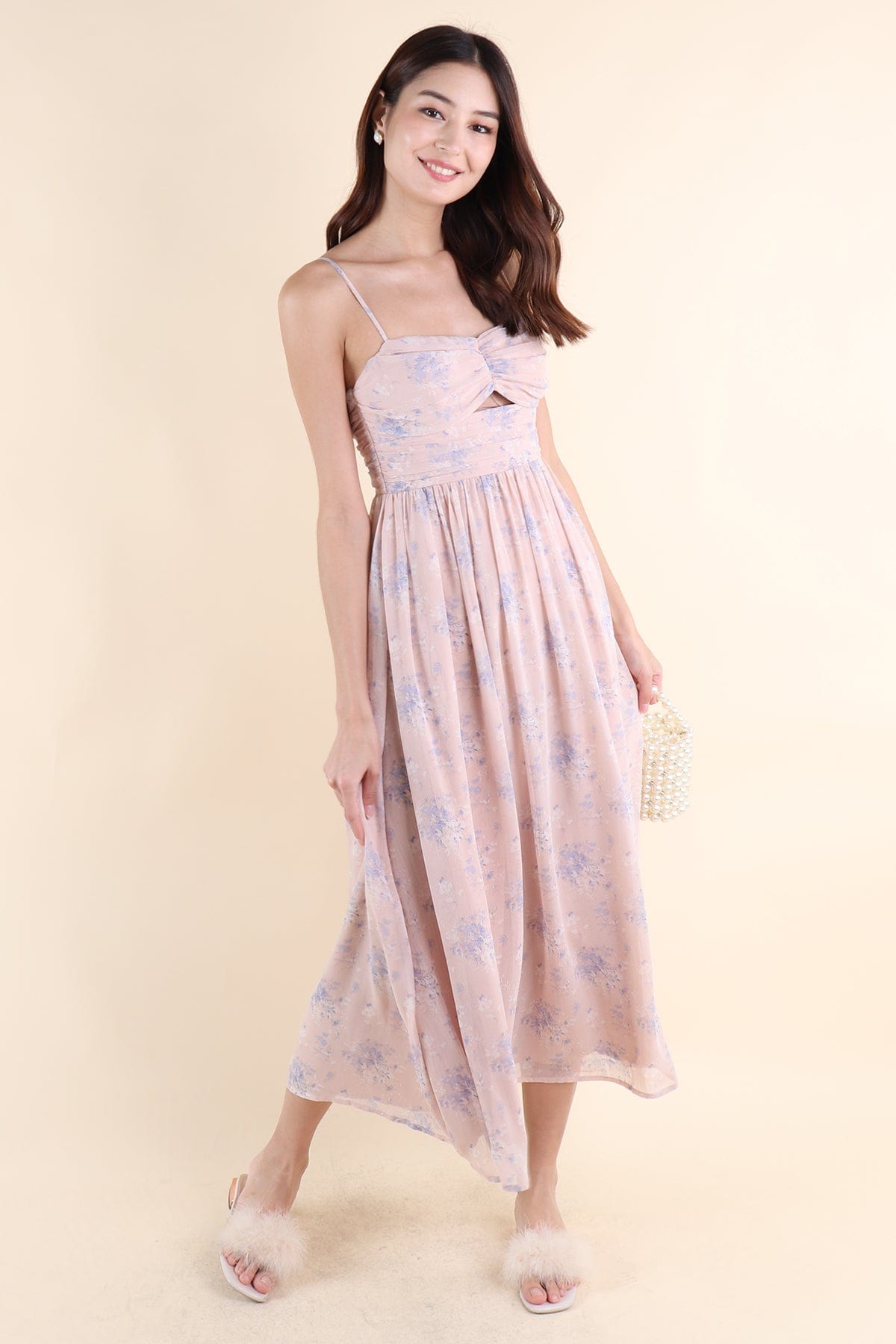 sachin and babi light blue dress CECILY FLORAL MAXI IN DUSTY PINK