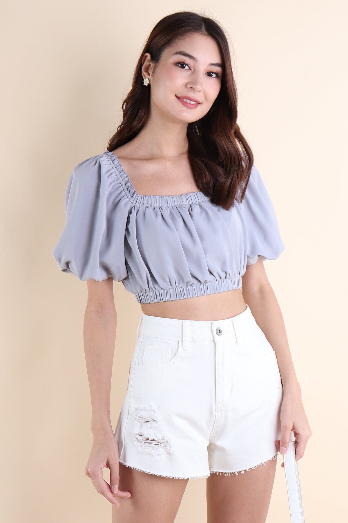 Emma Puff Sleeve Crop Top main image 1