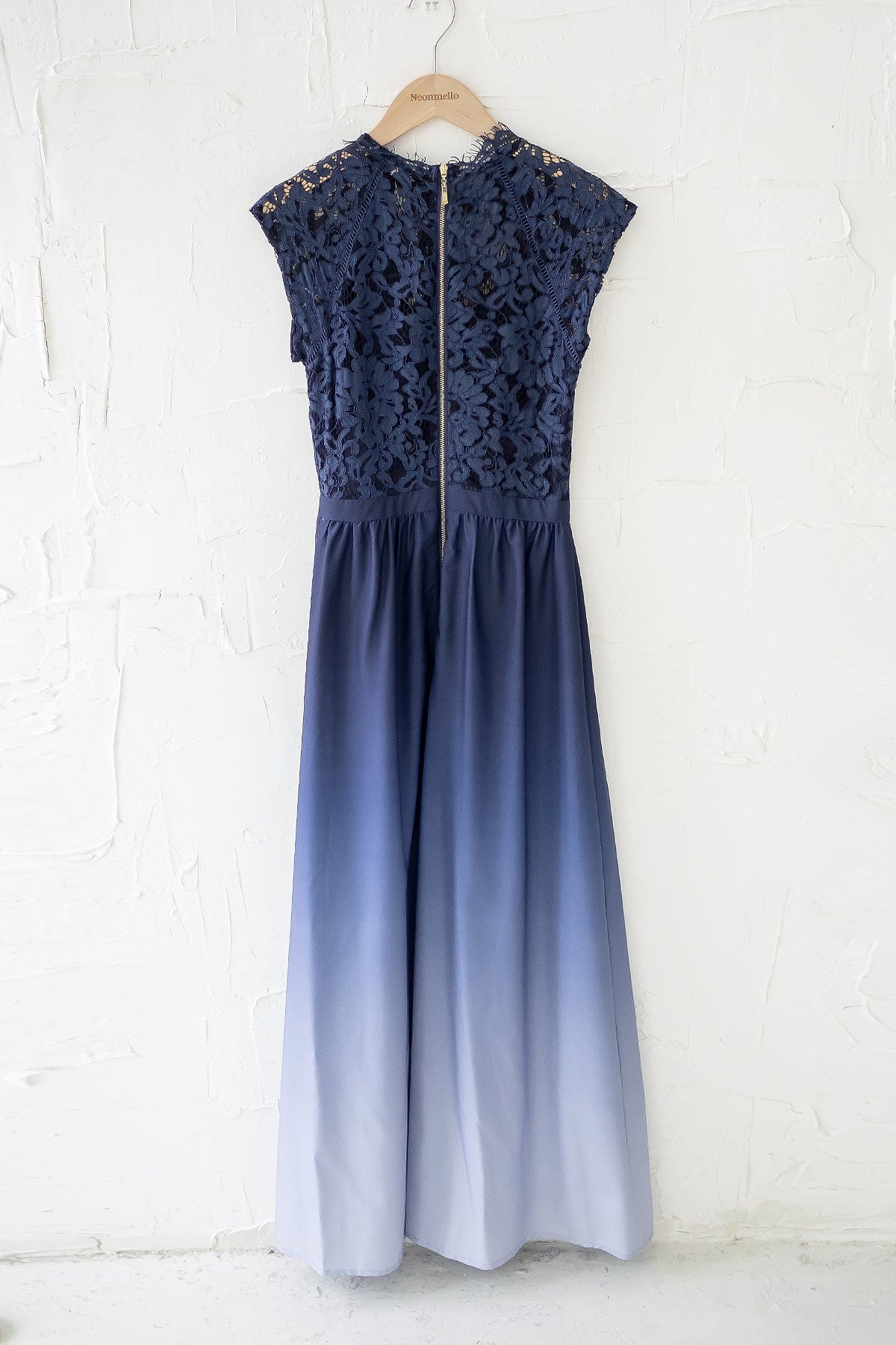 blue ombre lace dress Ombre Prom Royal Blue And White Prom Dresses Open Lace Back Dress Elegant Royal Blue Modest White Long Ombre