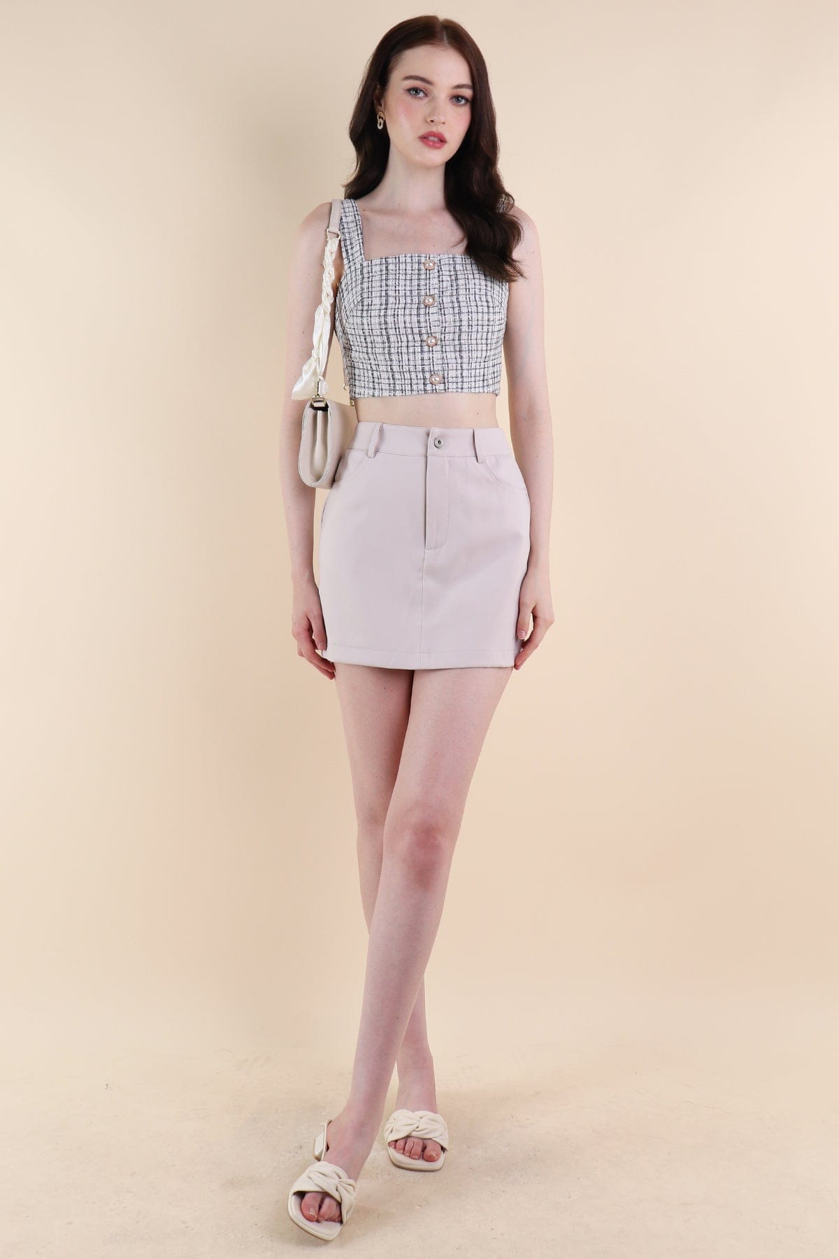 FRANCES TWEED TOP IN BLACK | NEONMELLO