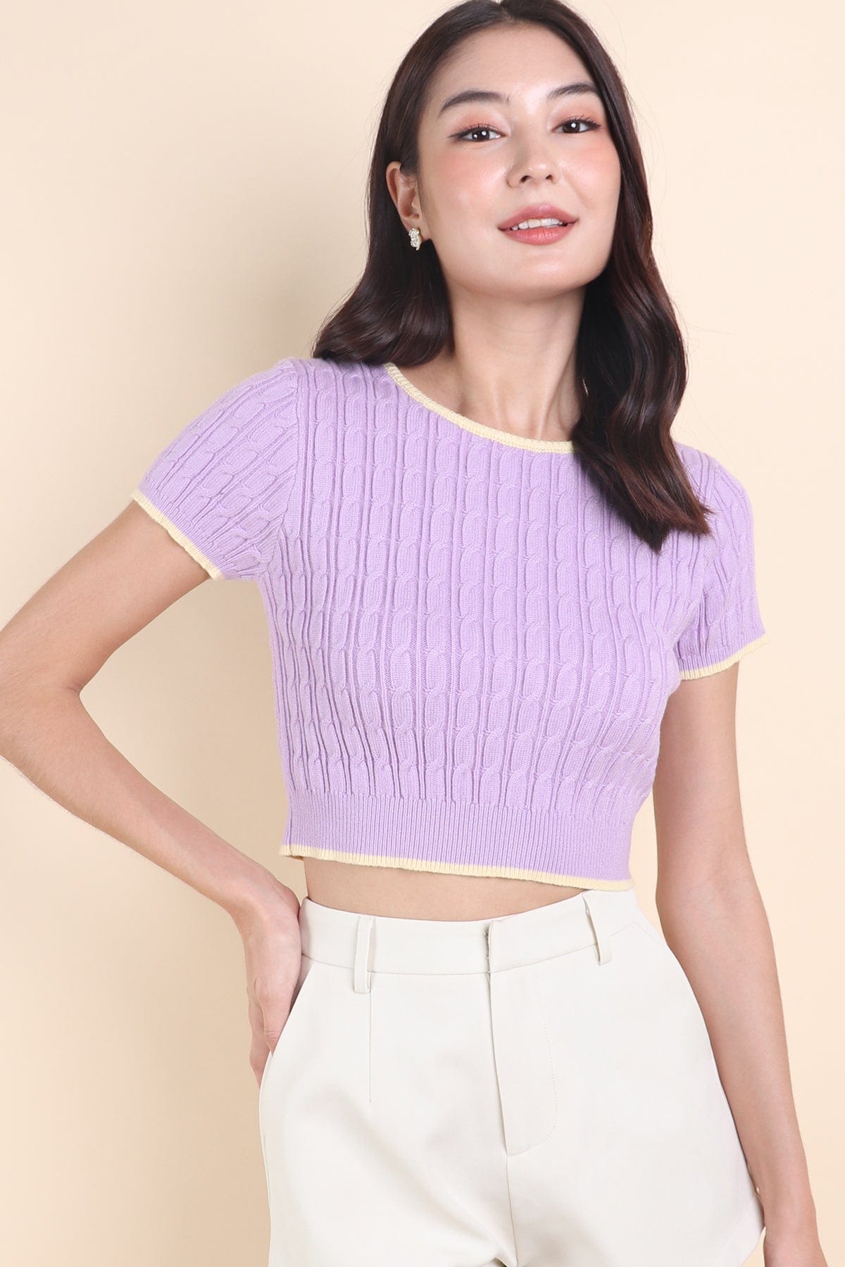 トップス semon unisex SA 2TONE KNIT LAVENDER トップス semon unisex SA 2TONE KNIT LAVENDER unisex series 】SA