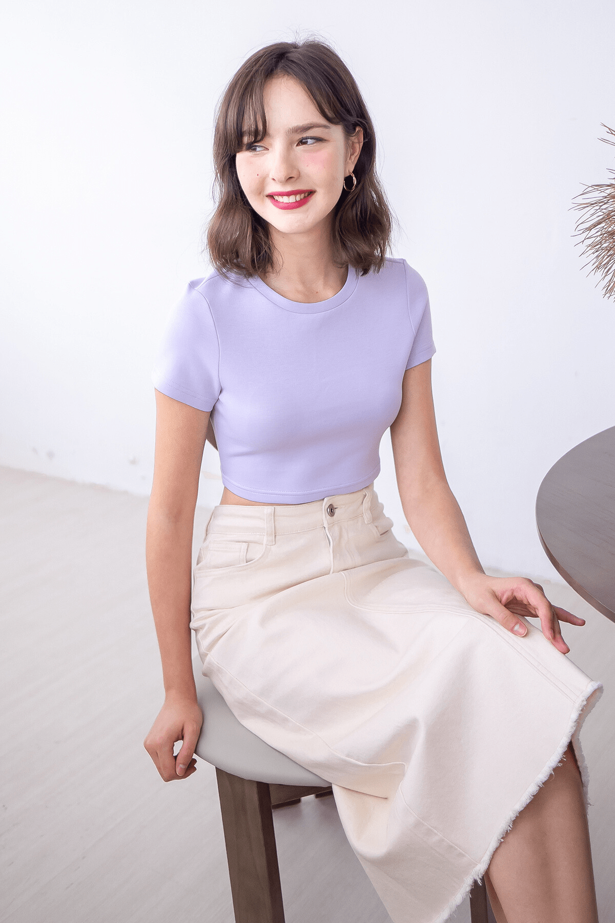 KAYCE BABY TEE IN LILAC | NEONMELLO