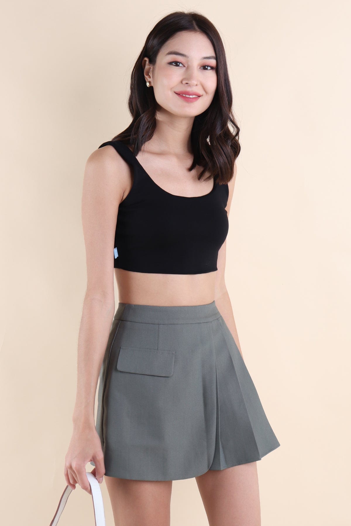 KERRI PLEATED SKIRT IN STONE GREEN | NEONMELLO KERRI PLEATED SKIRT IN STONE GREEN | NEONMELLO