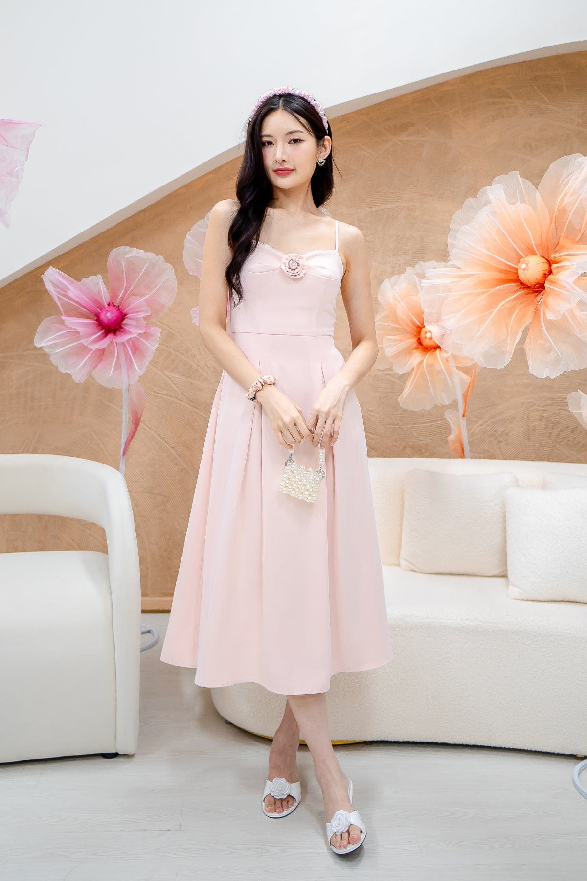 maxi marlowe dress pearl pink MAXI MARLOWE DRESS | PEARL PINK