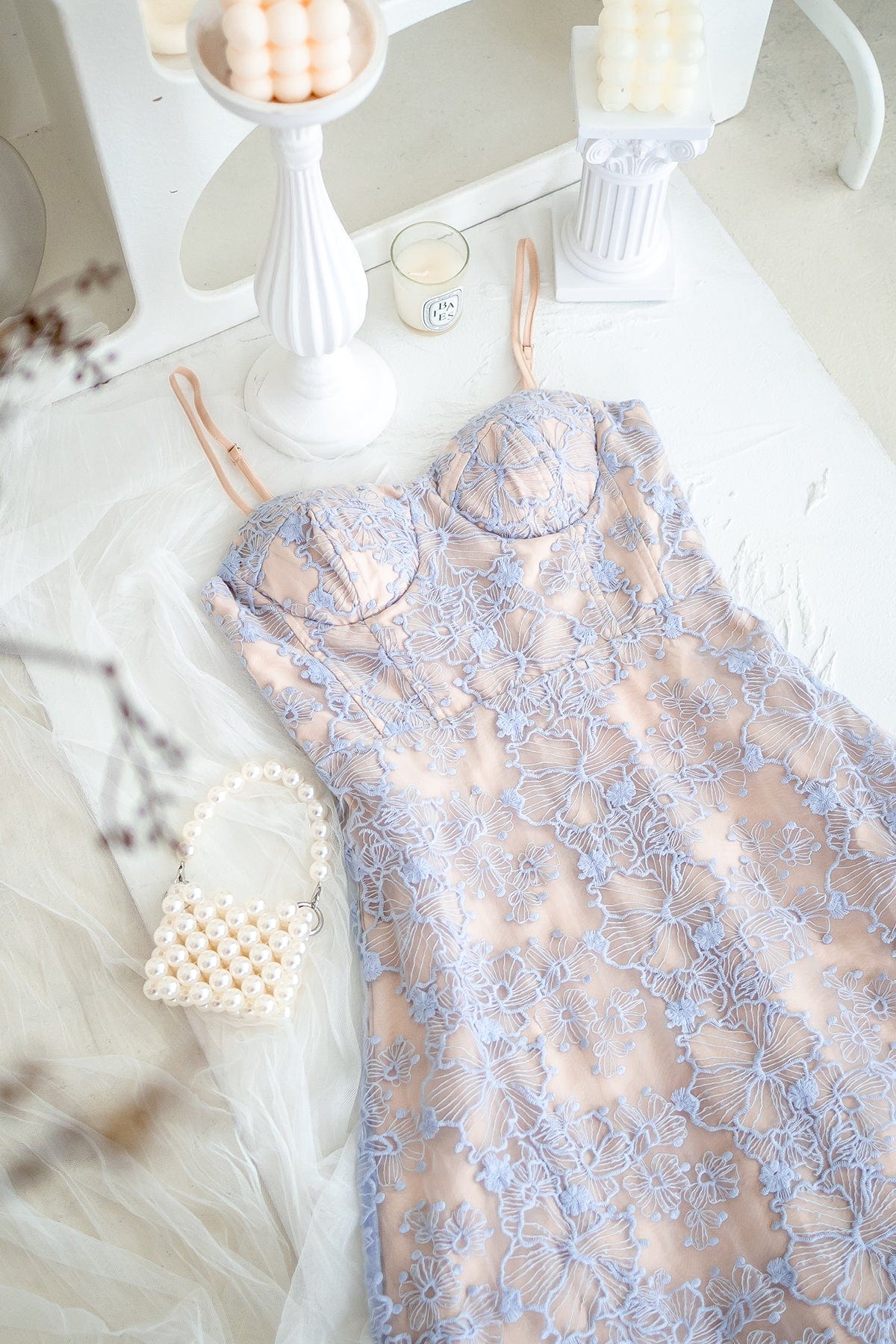 sachin and babi light blue dress Cyrus Floral Long Sleeve Chiffon Gown – Tadashi Shoji Official Online  Boutique main image 1
