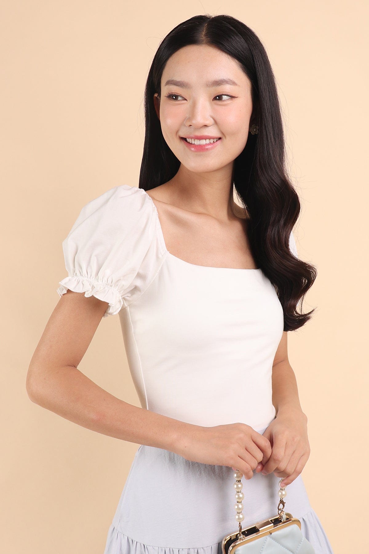 LULABEL PADDED PUFF SLEEVE BASIC TOP (ALL COLOURS) | NEONMELLO