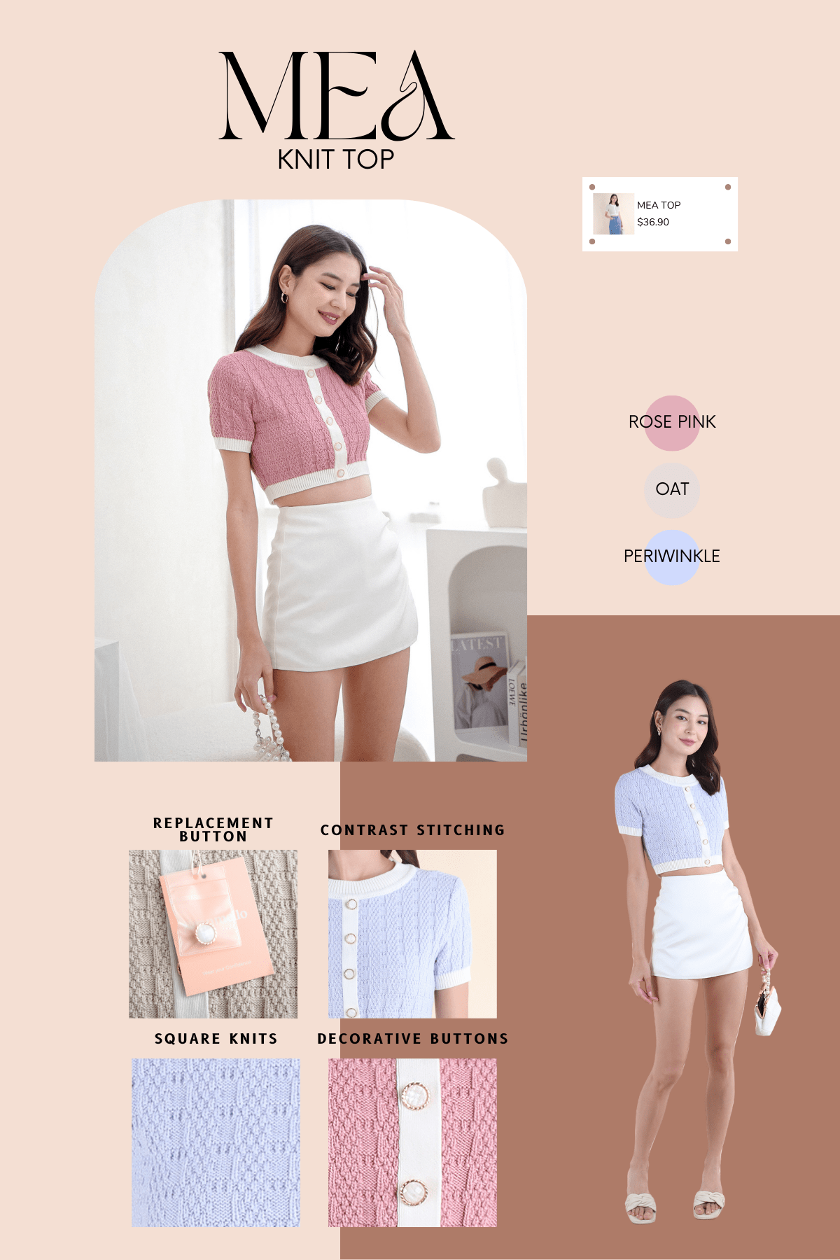 MEA KNIT TOP IN ROSE PINK | NEONMELLO MEA KNIT TOP IN ROSE PINK | NEONMELLO