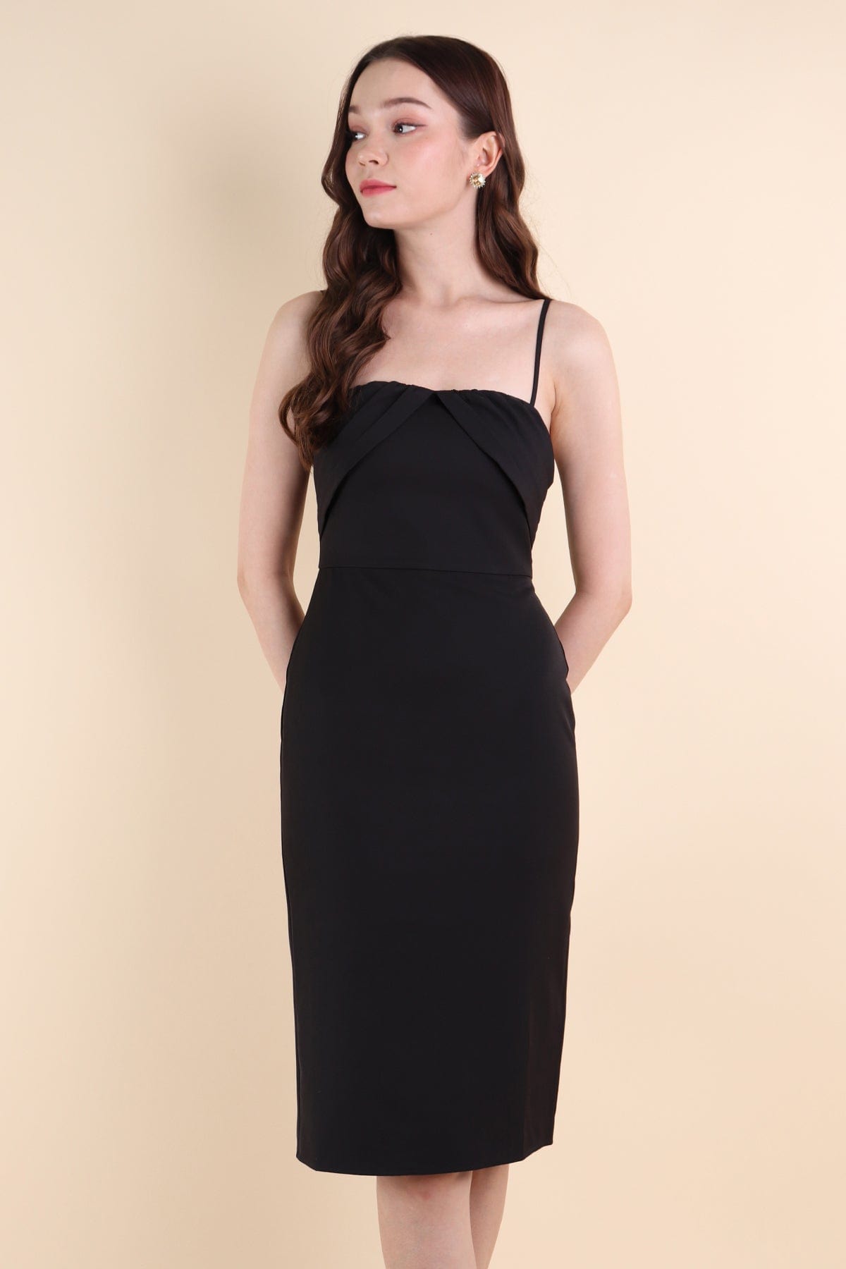MEGHAN FITTED WORK DRESS IN BLACK - Main Image