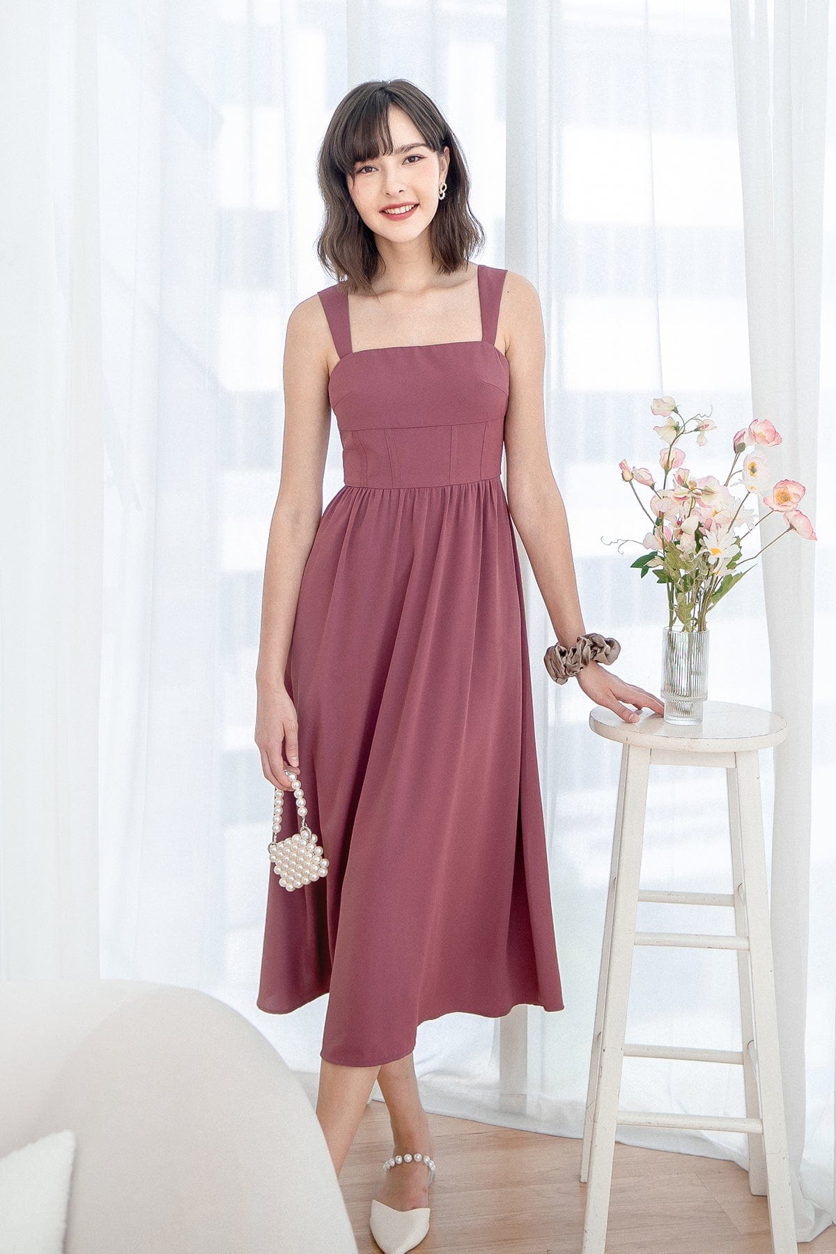 OASIS BUSTIER DRESS IN MAUVE BRICK | NEONMELLO OASIS BUSTIER DRESS IN MAUVE BRICK | NEONMELLO