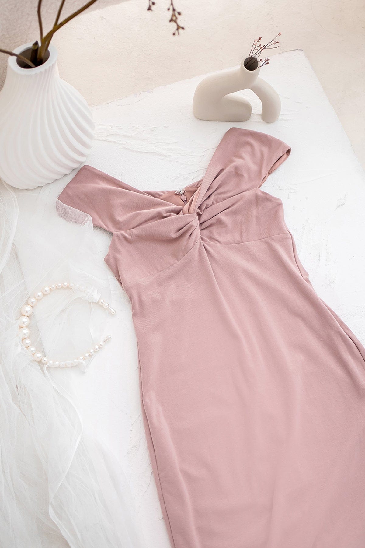 RAYE SWEETHEART TWIST DRESS IN MAUVE PINK | NEONMELLO RAYE SWEETHEART TWIST DRESS IN MAUVE PINK | NEONMELLO