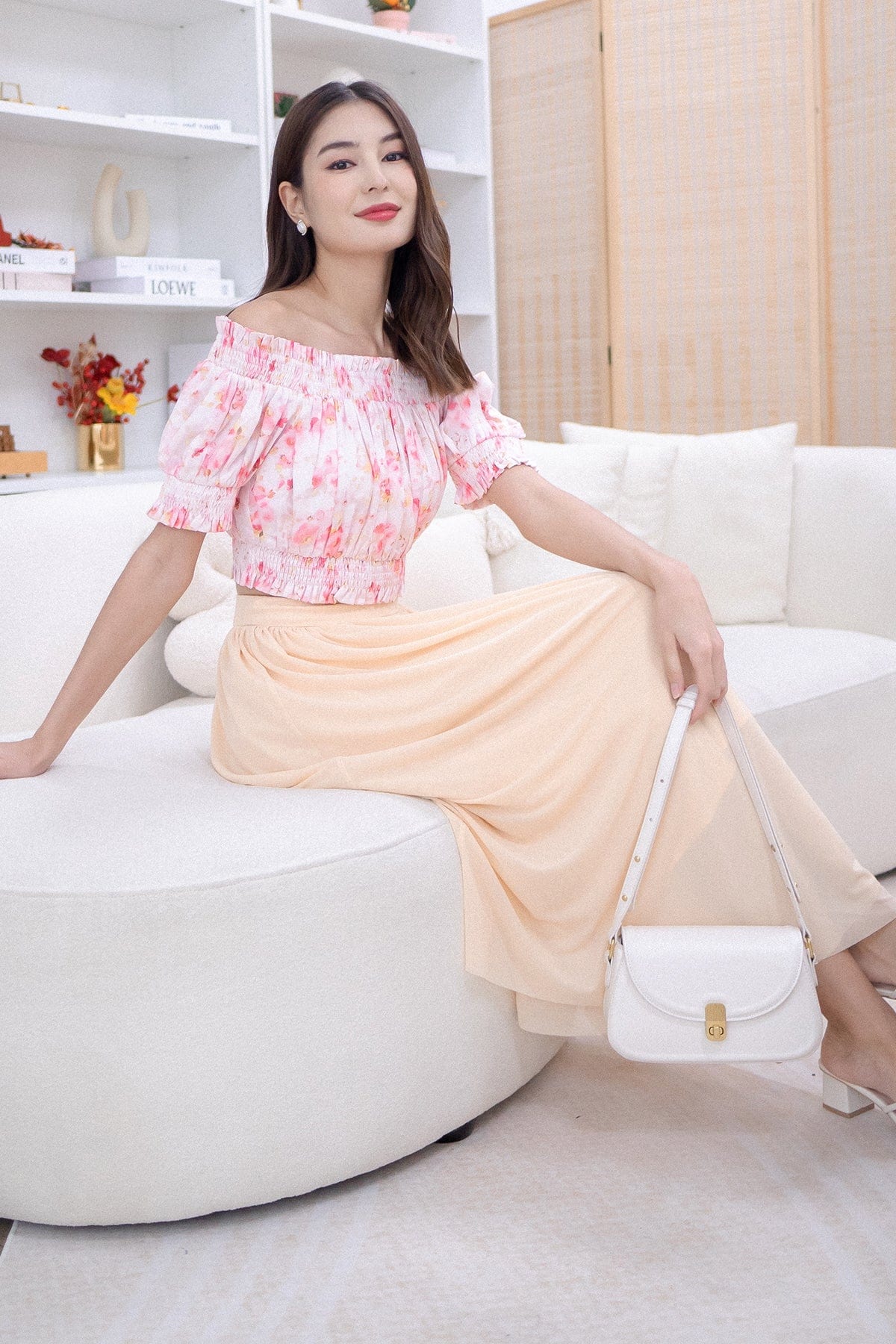 Mika mesh skirt Nougat Konik Skirt NOVALIS NOUGAT - Blazé Milano