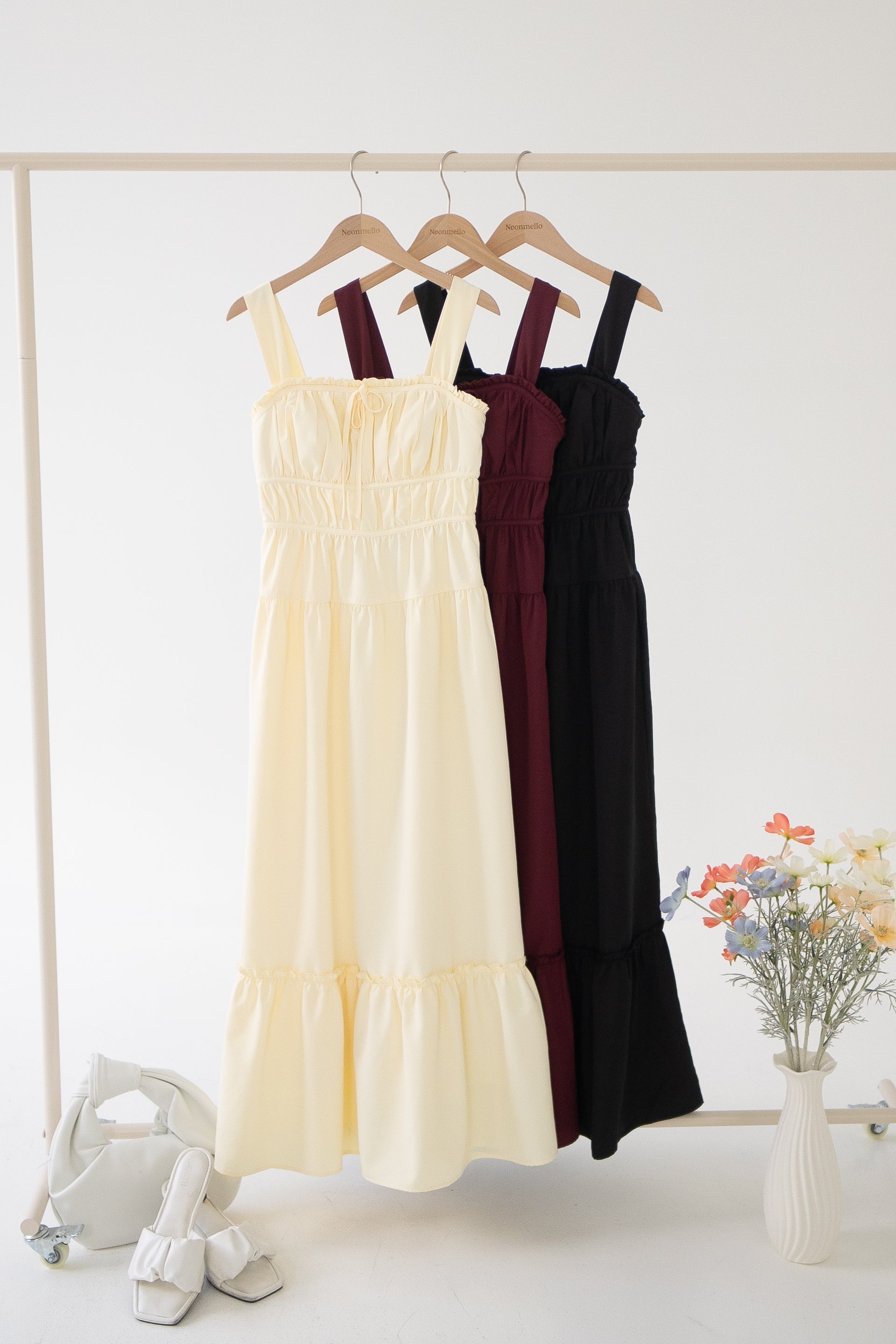 ORIELLE FRILLY MAXI DRESS IN DAFFODIL | NEONMELLO