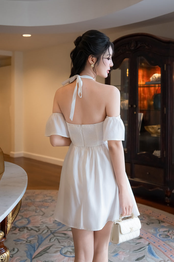 cold shoulder dress KAYLA COLD SHOULDER DRESS IN WHITE