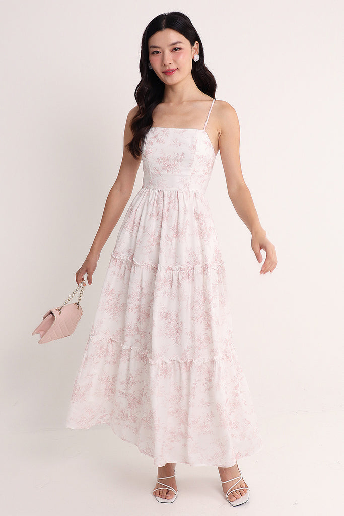 pink toile maxi dress Time After Toile Pink Dress