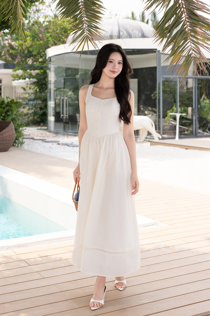 endless rose white dress ENDLESS ROSE White Eyelet Midi Size SMALL (S) Dress – ReturnStyle main image 0