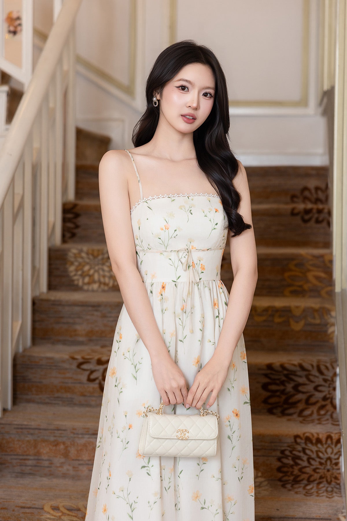 RUMI FLORAL MAXI DRESS IN CREAM | NEONMELLO