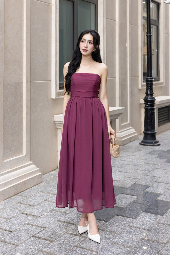GLORIANA TUBE MAXI DRESS IN BURGUNDY | NEONMELLO GLORIANA TUBE MAXI DRESS IN BURGUNDY | NEONMELLO