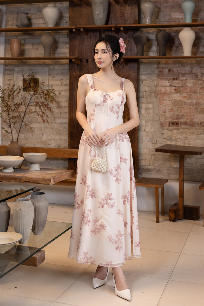 PETAL POISE FLORAL MAXI IN PINK | NEONMELLO