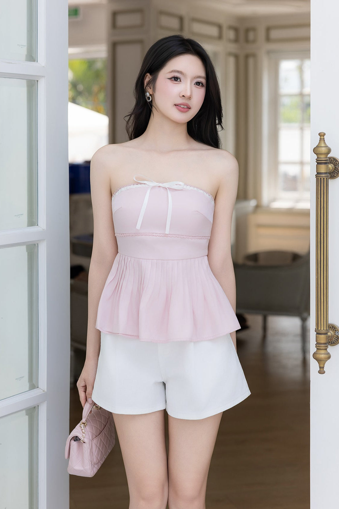 WALDORF RIBBON TUBE TOP IN PINK | NEONMELLO