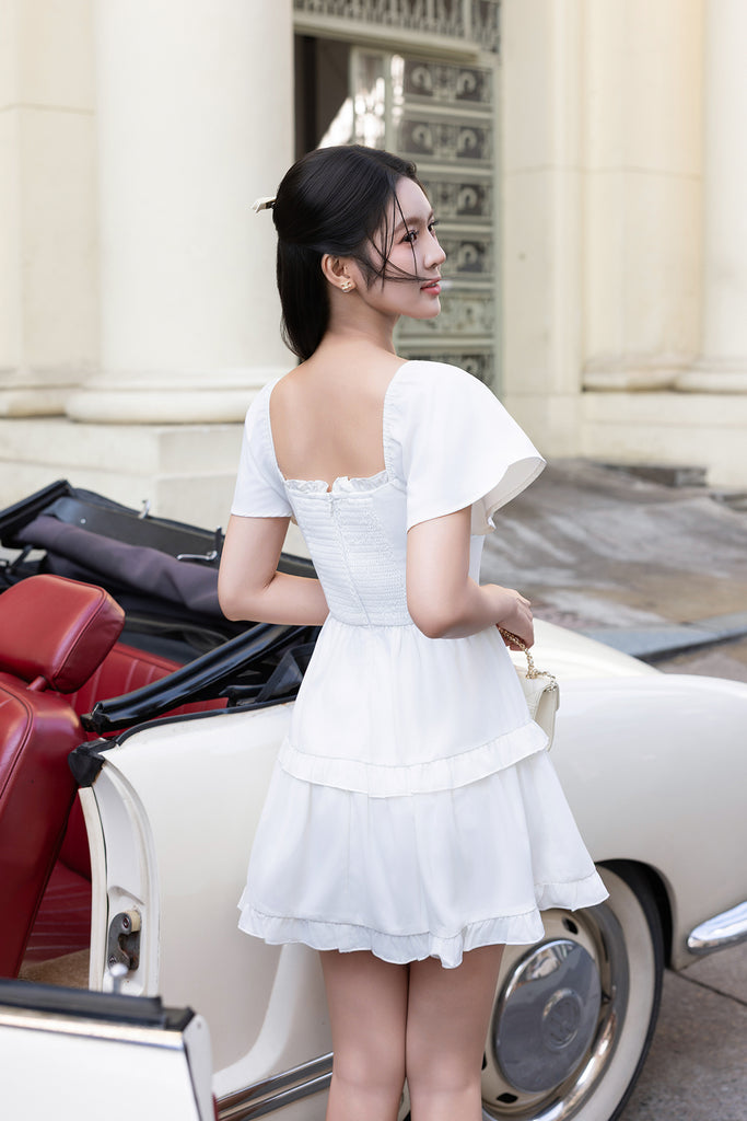 frilly dress Bonbon Stripes | Womens Midi Dress | Khajoor fits true to size Laci Ruffles & Frills Dress