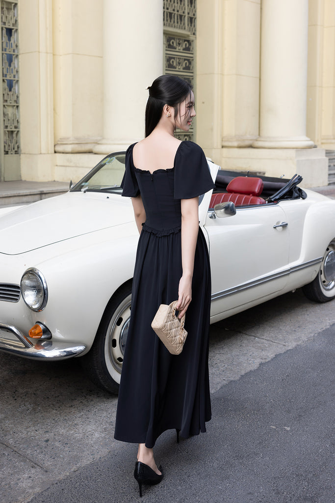 Rustic Maxi GEORGINA RUSTIC MAXI DRESS IN BLACK | NEONMELLO