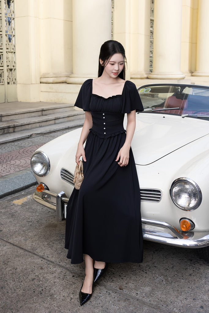 chinese dress ladies Georgina V-neck Sequined Slit Long Dress – Dream Closet Couture main image 1
