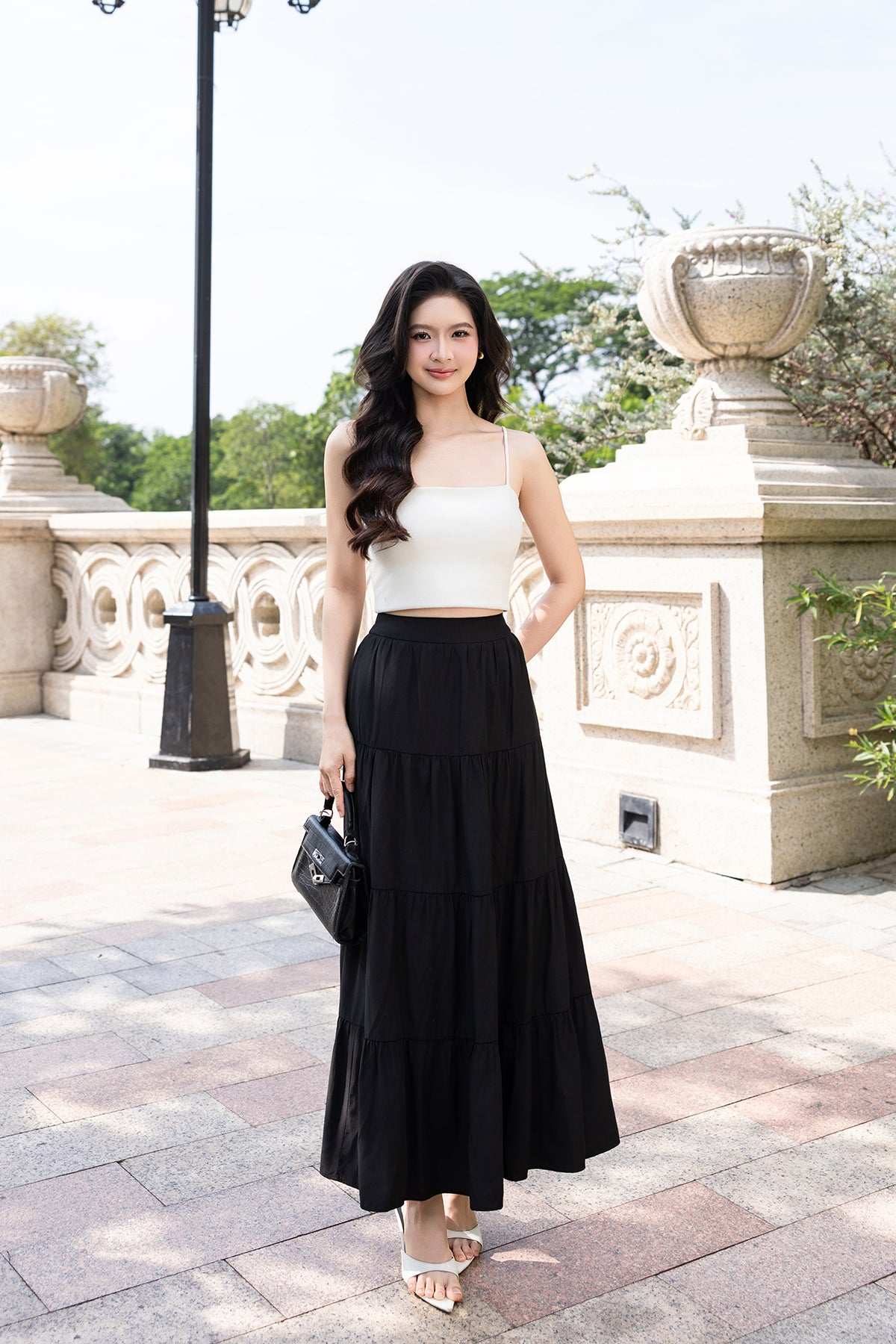 RESTOCKED**AMOR MAXI SKIRT IN BLACK | NEONMELLO