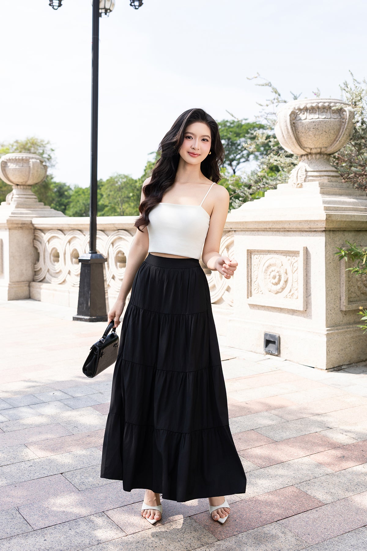 RESTOCKED**AMOR MAXI SKIRT IN BLACK | NEONMELLO
