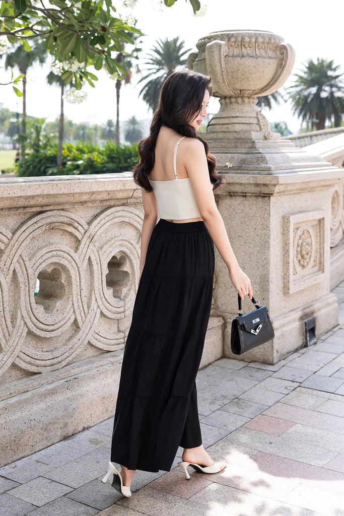 RESTOCKED**AMOR MAXI SKIRT IN BLACK | NEONMELLO