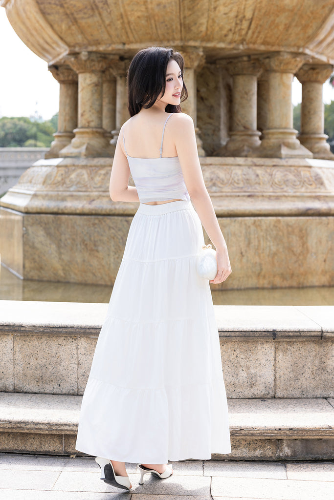 RESTOCKED**AMOR MAXI SKIRT IN WHITE | NEONMELLO
