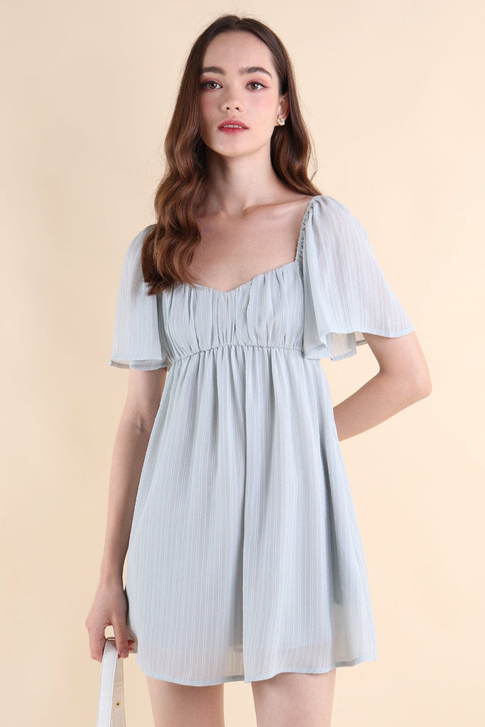 ALLIE SLEEVED BABYDOLL DRESS IN BLUE | NEONMELLO