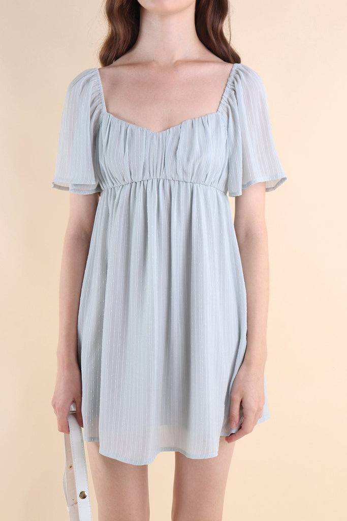 ALLIE SLEEVED BABYDOLL DRESS IN BLUE | NEONMELLO