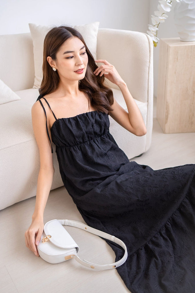 AMOUR TEXTURED MAXI DRESS IN BLACK | NEONMELLO AMOUR TEXTURED MAXI DRESS IN BLACK | NEONMELLO