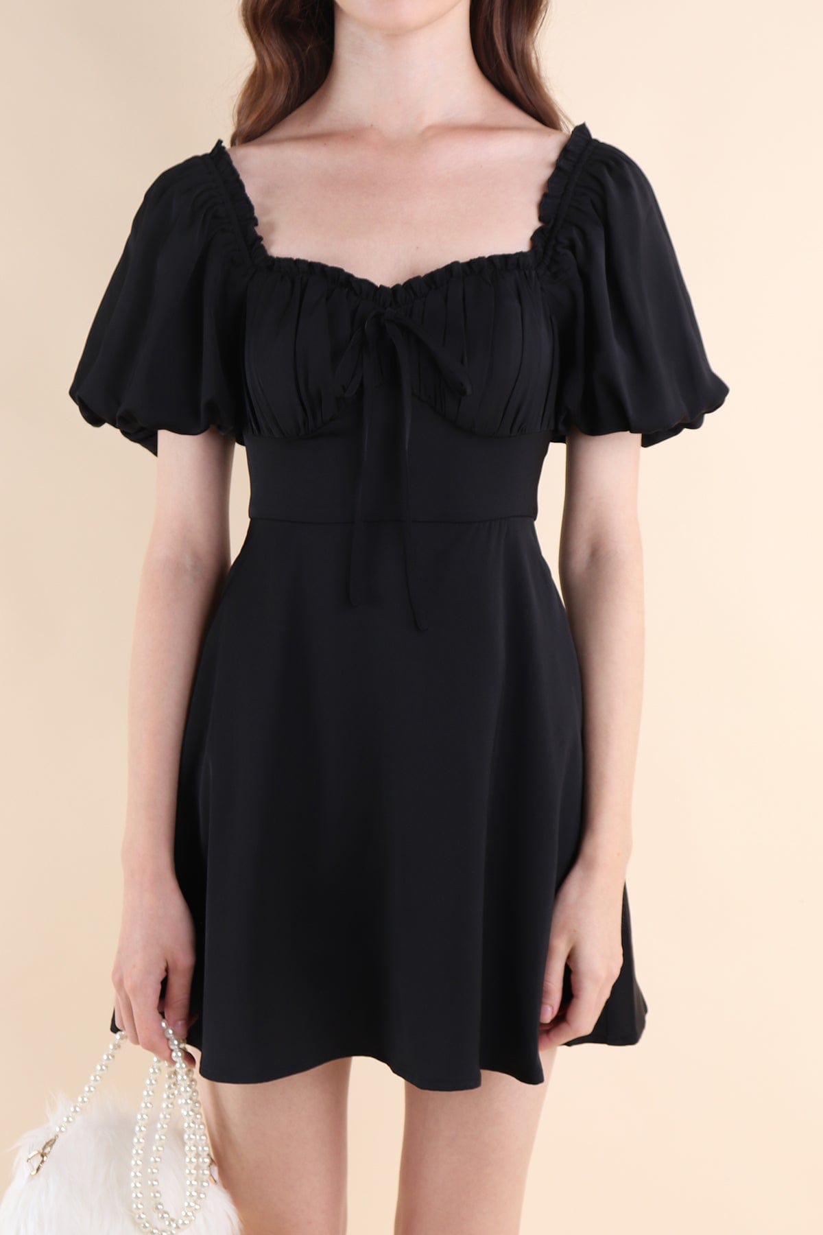 AUBREY PUFF SLEEVE DRESS IN BLACK | NEONMELLO AUBREY PUFF SLEEVE DRESS IN BLACK | NEONMELLO