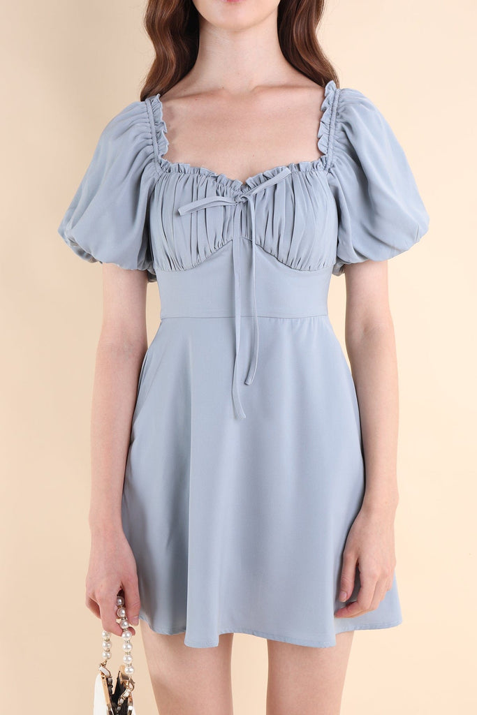 aubrey ruffle dress in light blue Arrabel Tiered Ruffle Mini Dress Sky Blue