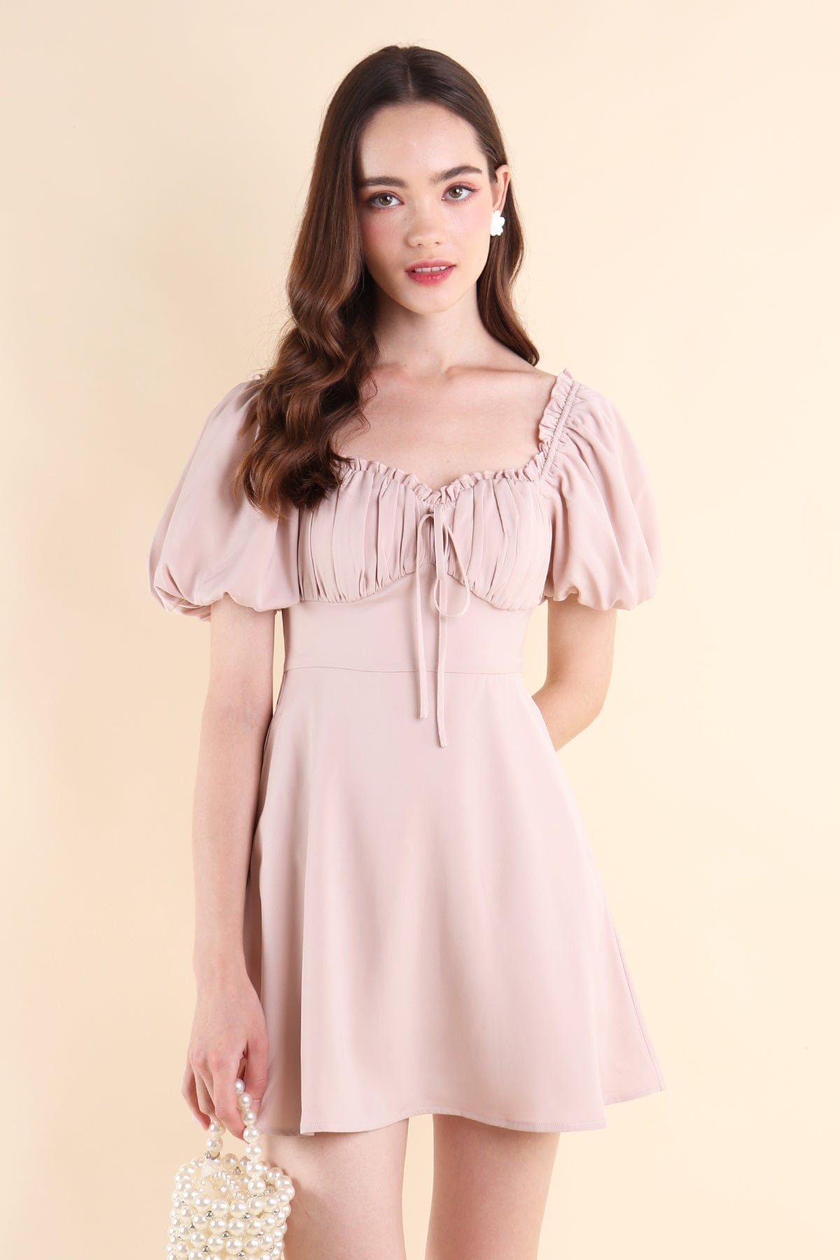 AUBREY PUFF SLEEVE DRESS IN PINK | NEONMELLO AUBREY PUFF SLEEVE DRESS IN PINK | NEONMELLO