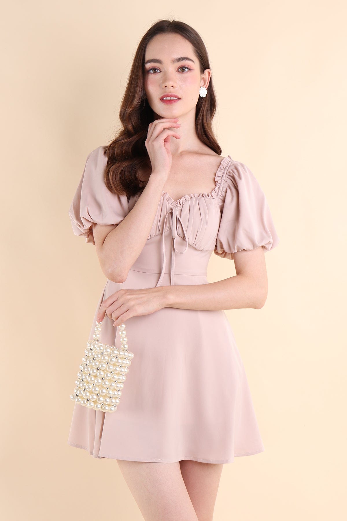 aubrey black pink dress ASTR the Label | Aubrey Eyelet Embroidered Sweetheart Midi Dress in Blush