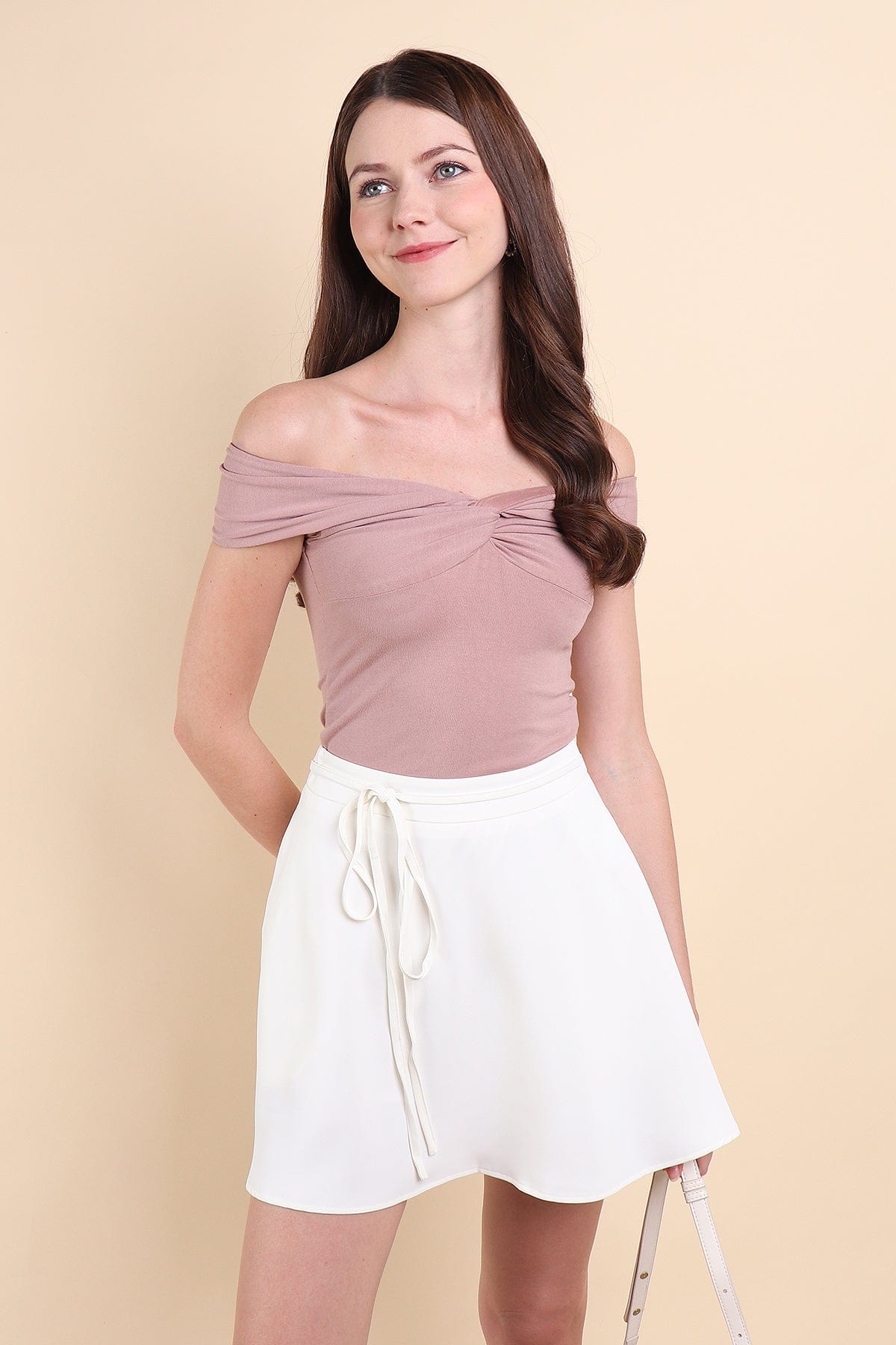 BEBE RIBBON SKORTS IN WHITE | NEONMELLO