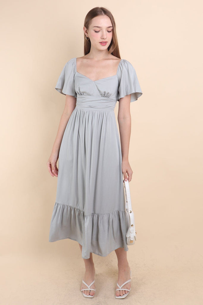 CECE FLUTTERS MAXI DRESS IN SAGE BLUE | NEONMELLO CECE FLUTTERS MAXI DRESS IN SAGE BLUE | NEONMELLO